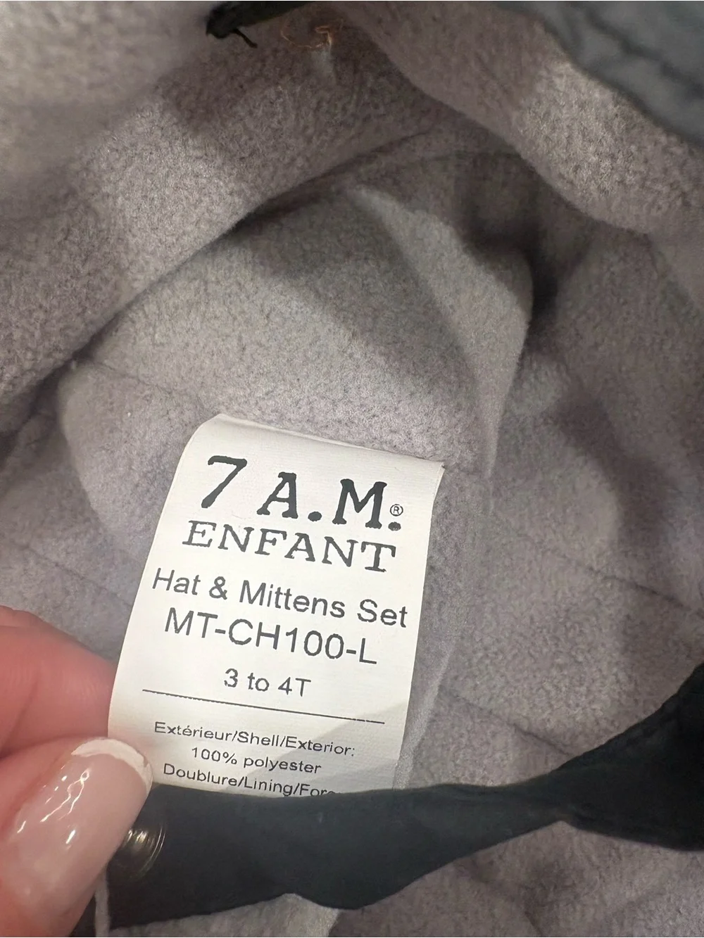 7 A.M. Enfant Black Puffer Baby Hat
